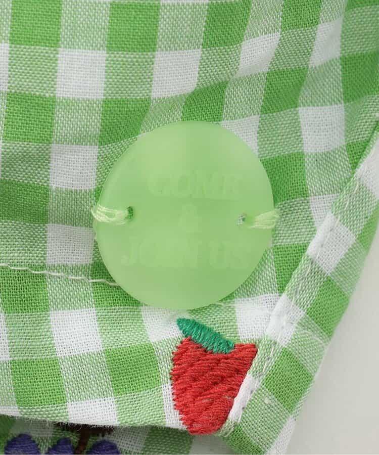 水果和蔬菜刺繡格子褲 5分褲