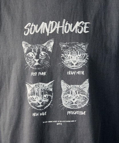 "SOUNDHOUSE" 4只貓 動物印花T恤