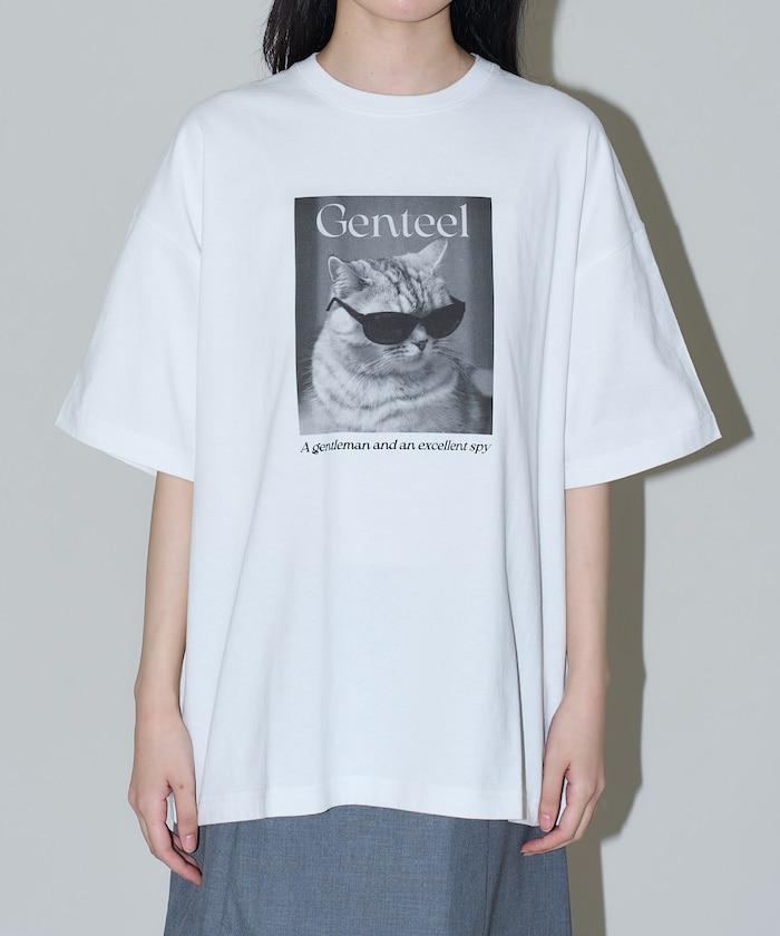 "Genteel"貓 動物印花T恤