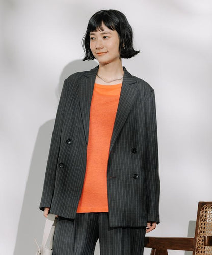 亞麻觸感西裝外套