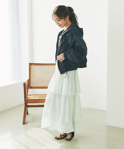 亞麻打褶裙