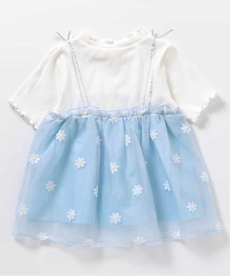 花朵刺繡拼接蕾絲上衣