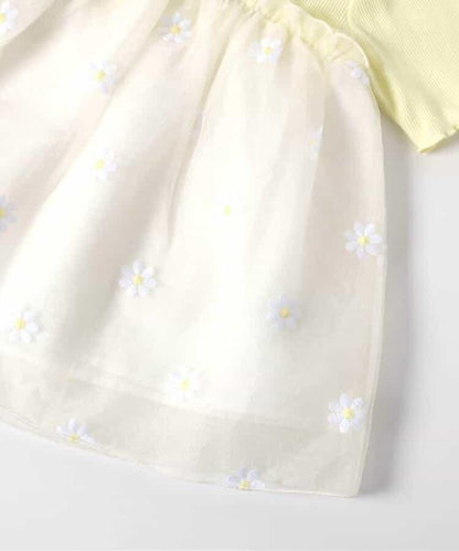 花朵刺繡拼接蕾絲上衣