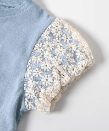 繫帶刺繡標誌T恤