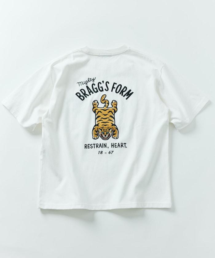 大尺寸設計背部刺繡圓領T恤 / TIGER