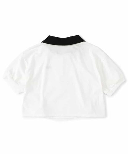 前拉鍊收褶T-shirt