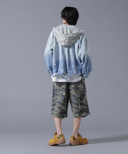 LAYER RIPSTOP迷彩與牛仔短褲