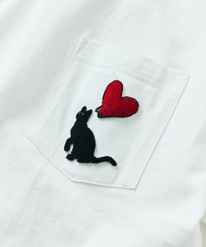 大尺寸 印花裝飾 圓領 帶口袋T恤