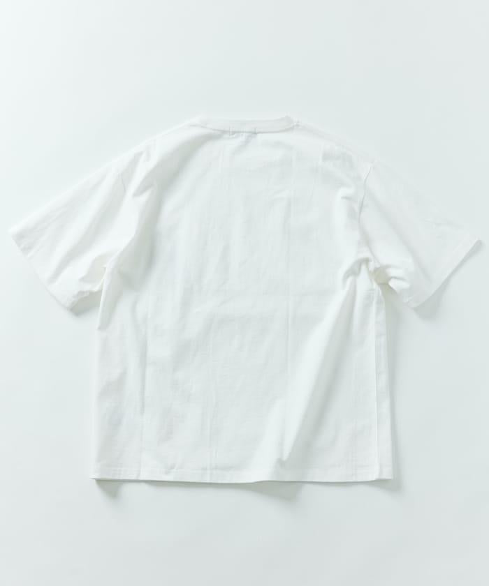 大尺寸 印花裝飾 圓領 帶口袋T恤