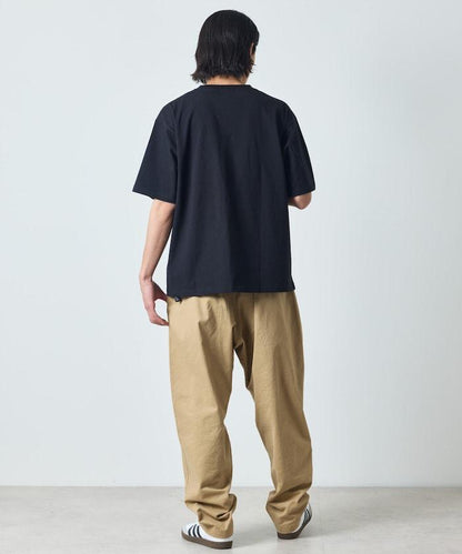 大尺寸 印花裝飾 圓領 帶口袋T恤