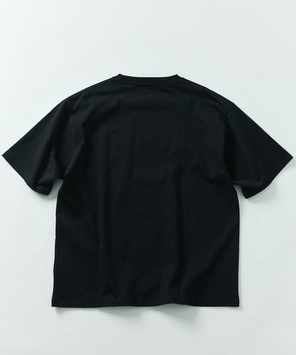 大尺寸 印花裝飾 圓領 帶口袋T恤