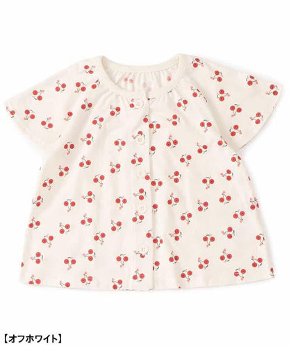 櫻桃前開襯衫睡衣