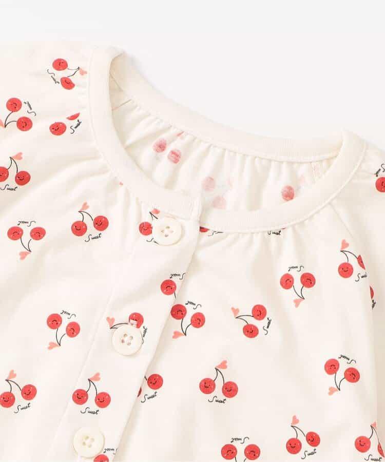 櫻桃前開襯衫睡衣