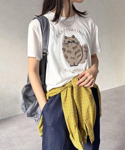 透明絨面短袖T-shirt