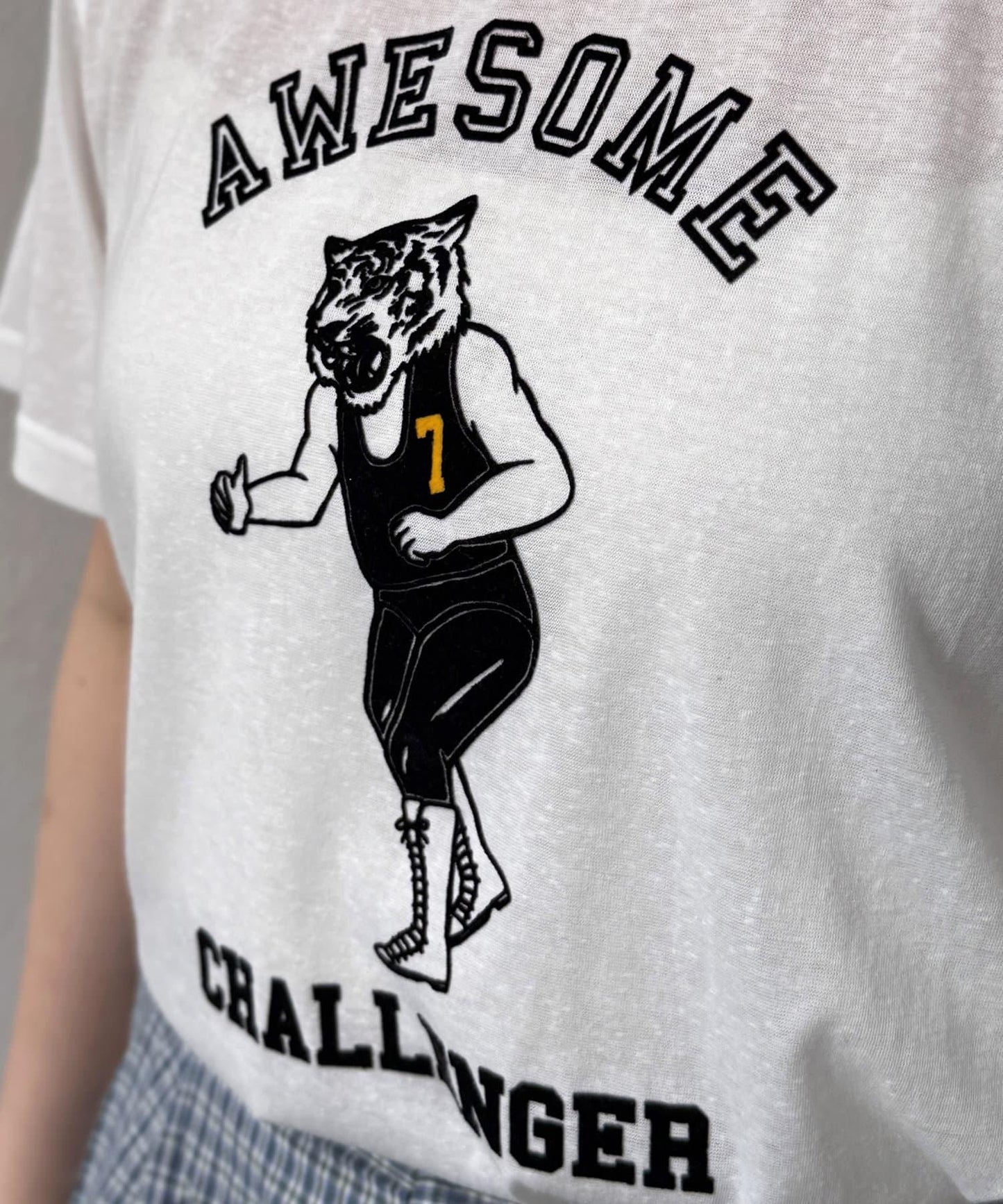 透明絨面短袖T-shirt
