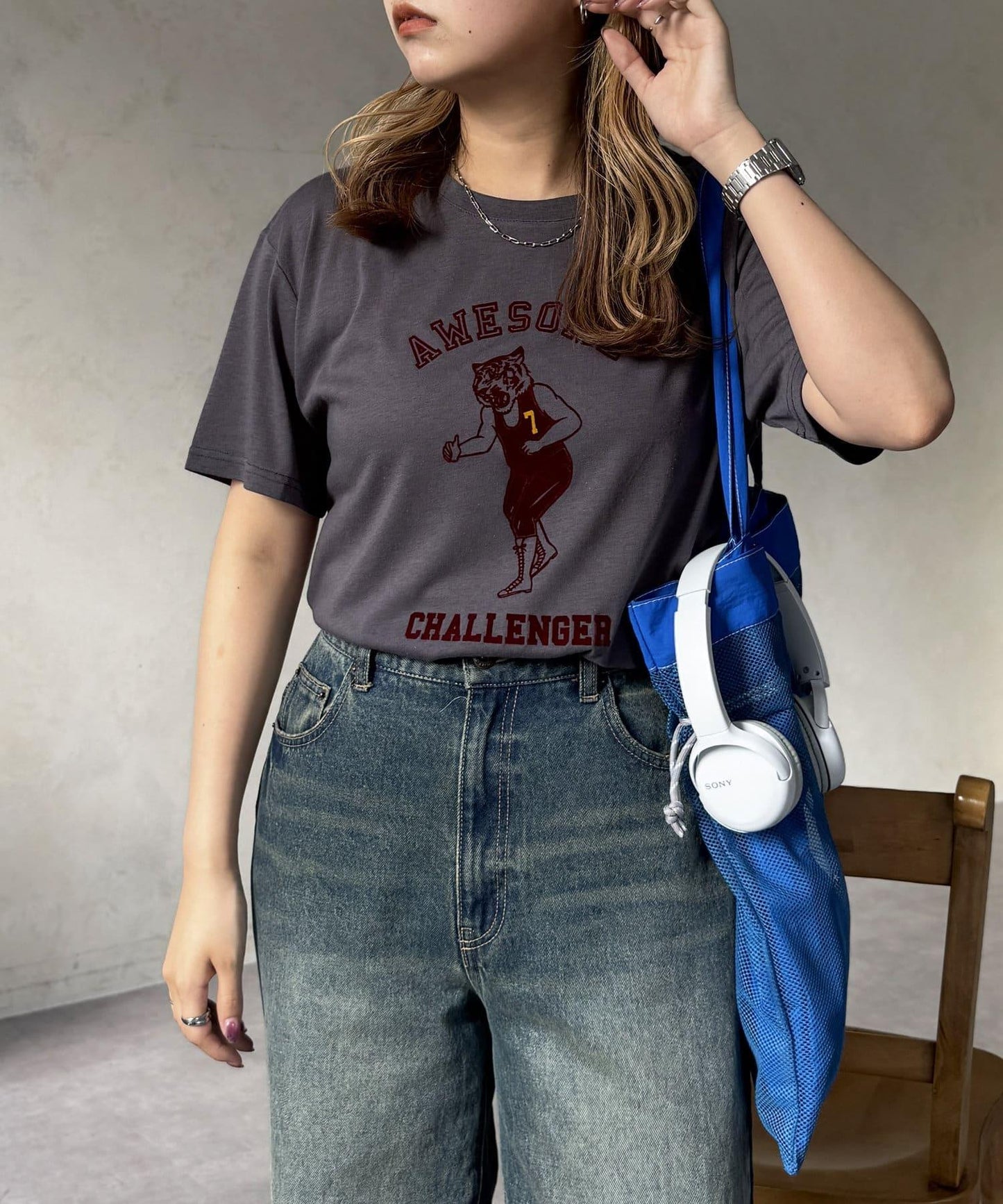 透明絨面短袖T-shirt