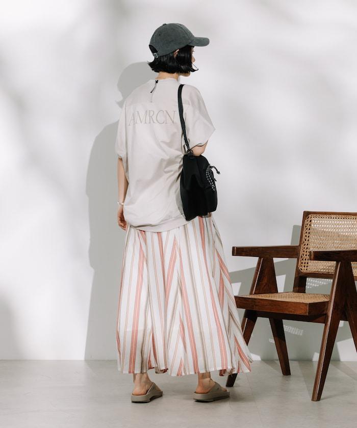 印度多色條紋飄擺裙