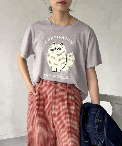 透明絨面短袖T-shirt