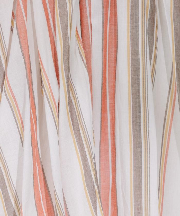 印度多色條紋飄擺裙