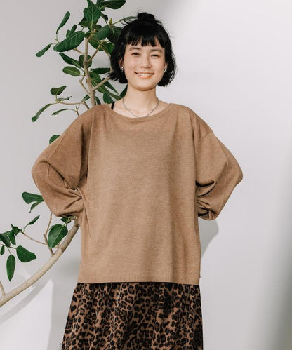 亞麻混紡針織套頭衫