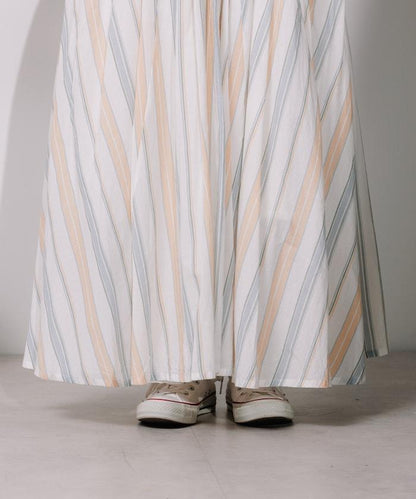 印度多色條紋飄擺裙