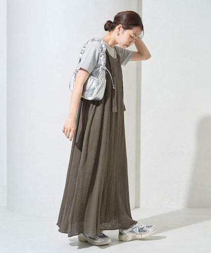 印度 雙層紗布 鈕釦 女士連衣裙