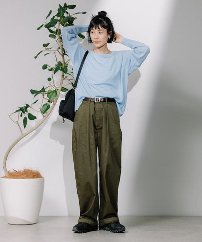 亞麻混紡針織套頭衫