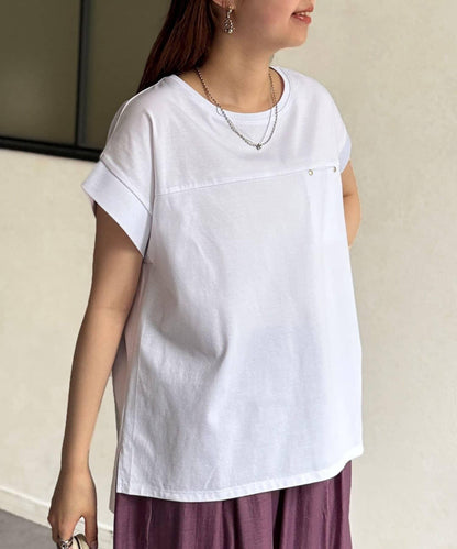 功能素材袖口織帶法式T-shirt