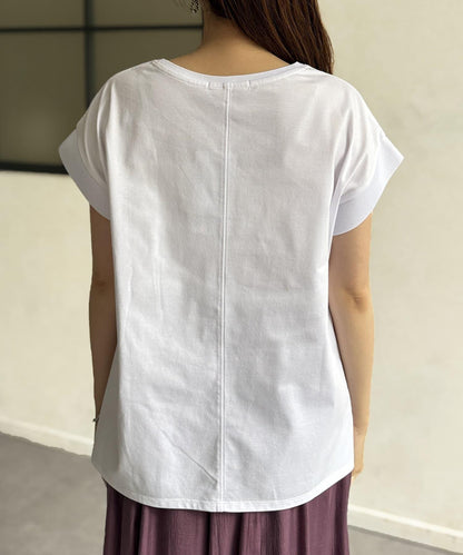 功能素材袖口織帶法式T-shirt