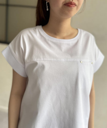 功能素材袖口織帶法式T-shirt