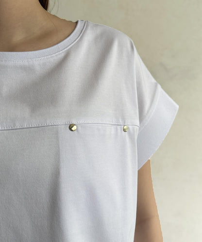 功能素材袖口織帶法式T-shirt