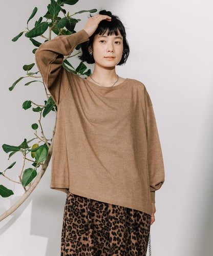 亞麻混紡針織套頭衫