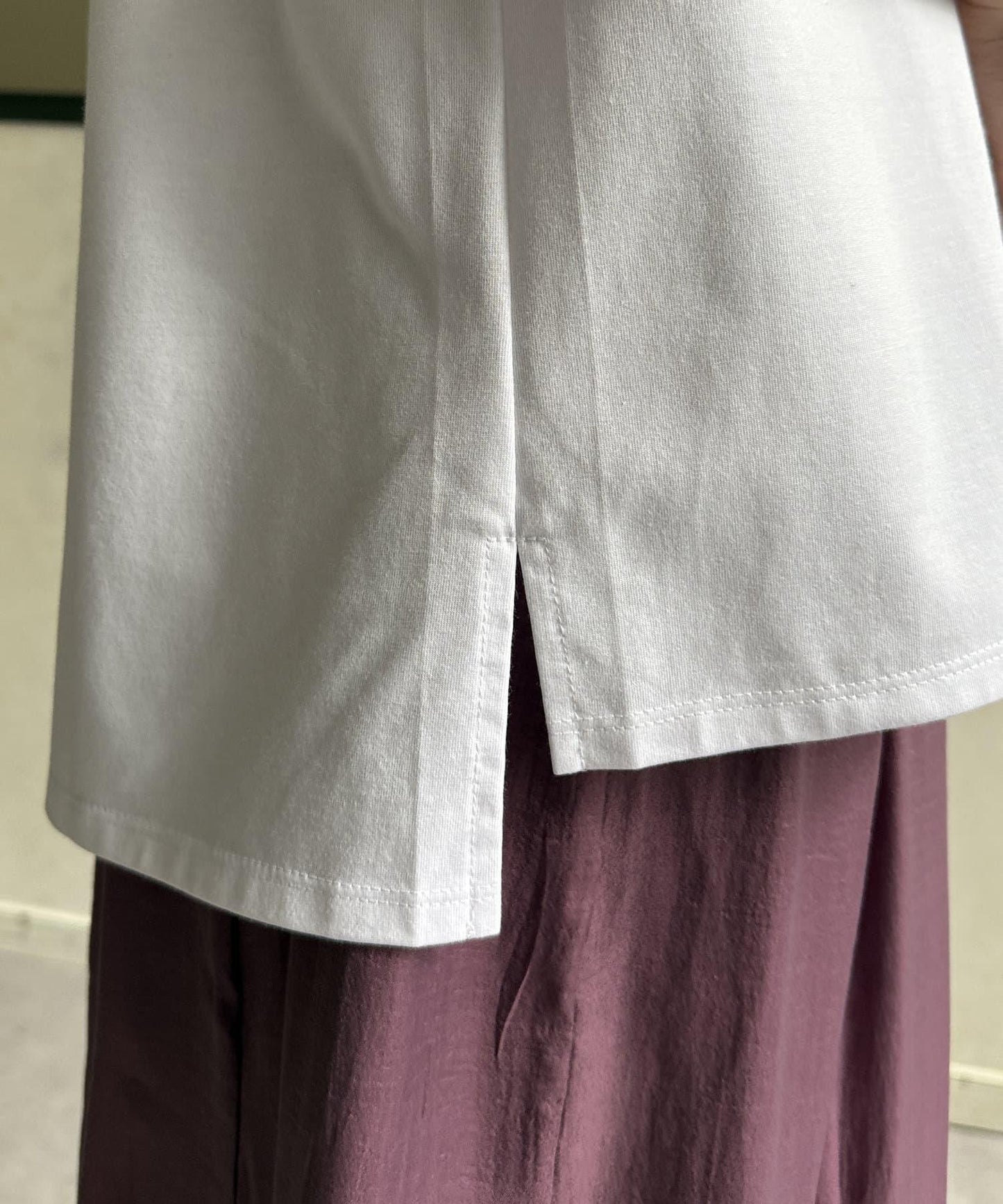 功能素材袖口織帶法式T-shirt