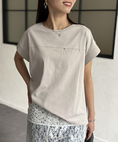 功能素材袖口織帶法式T-shirt