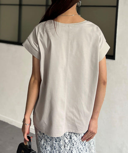 功能素材袖口織帶法式T-shirt