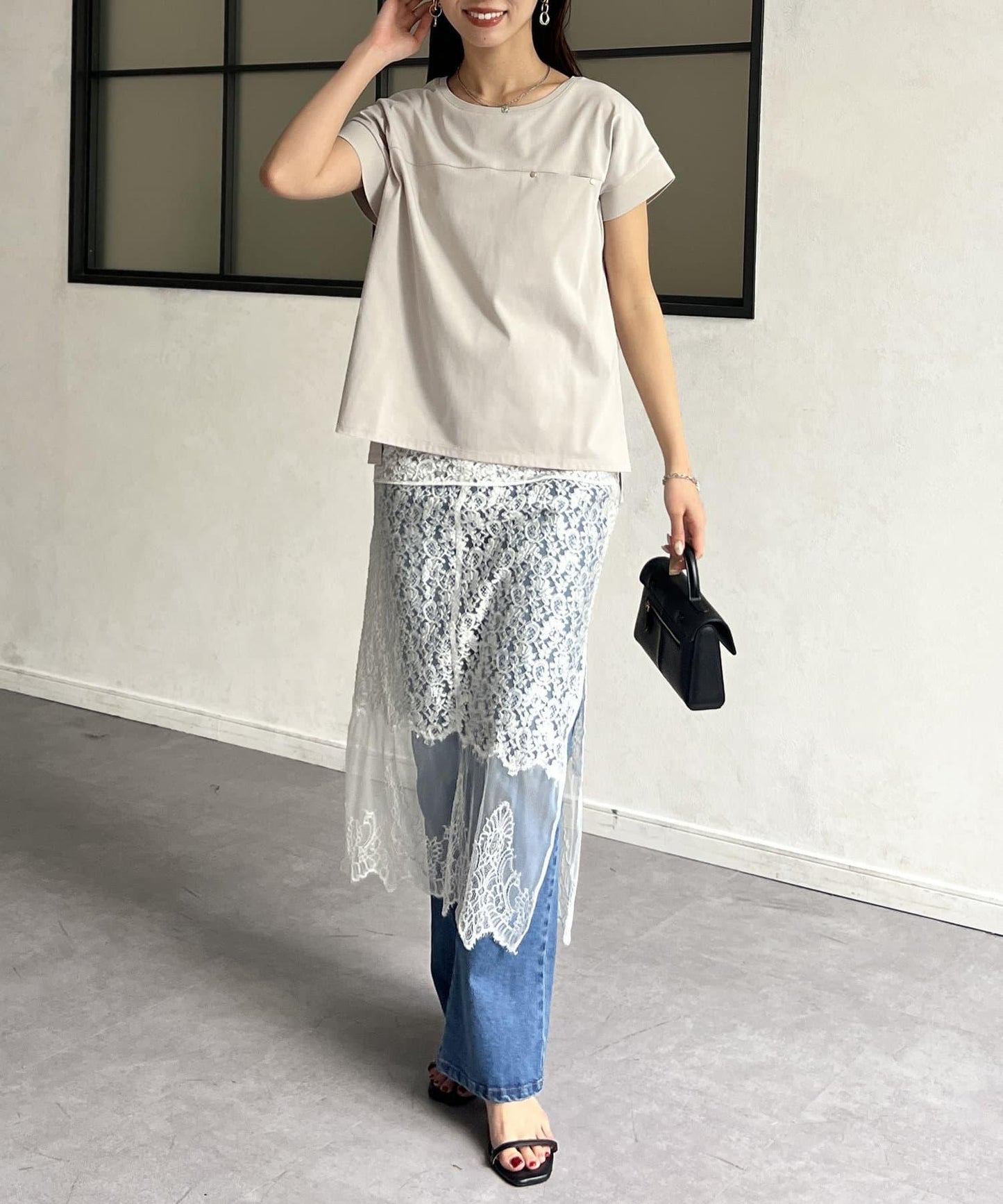 功能素材袖口織帶法式T-shirt