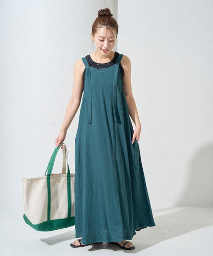 印度 雙層紗布 鈕釦 女士連衣裙