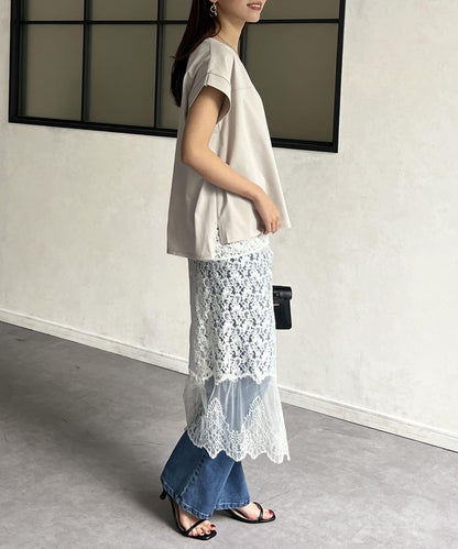 功能素材袖口織帶法式T-shirt