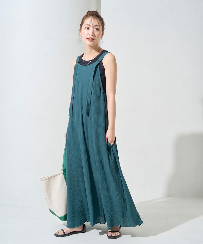 印度 雙層紗布 鈕釦 女士連衣裙