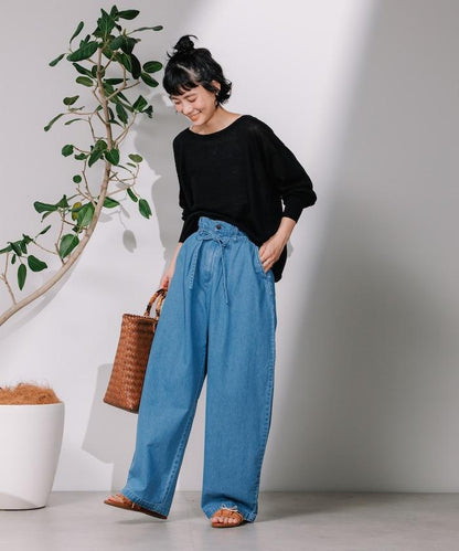亞麻混紡針織套頭衫