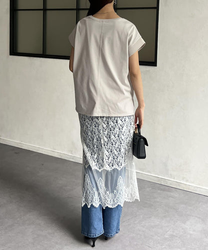 功能素材袖口織帶法式T-shirt