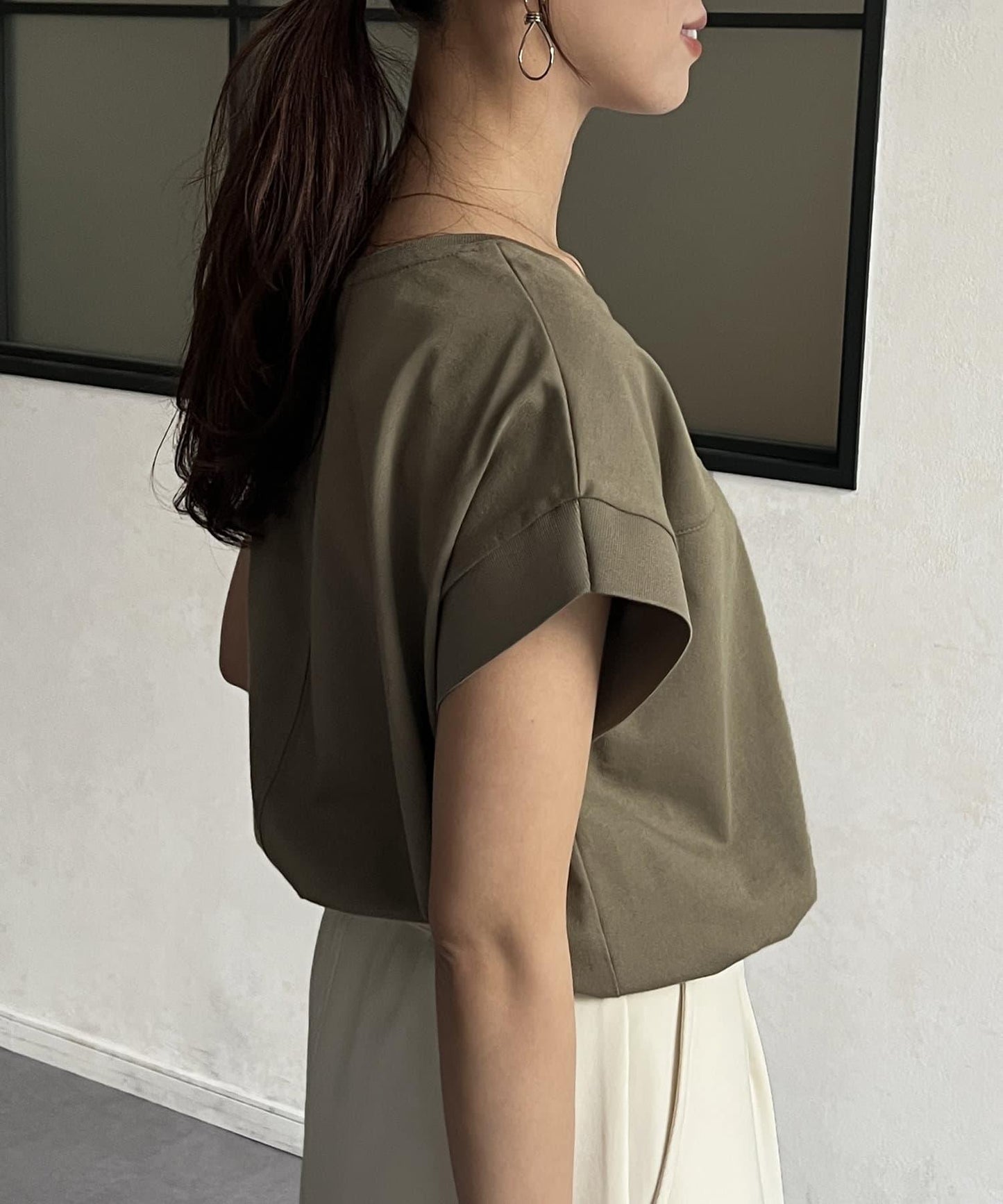 功能素材袖口織帶法式T-shirt