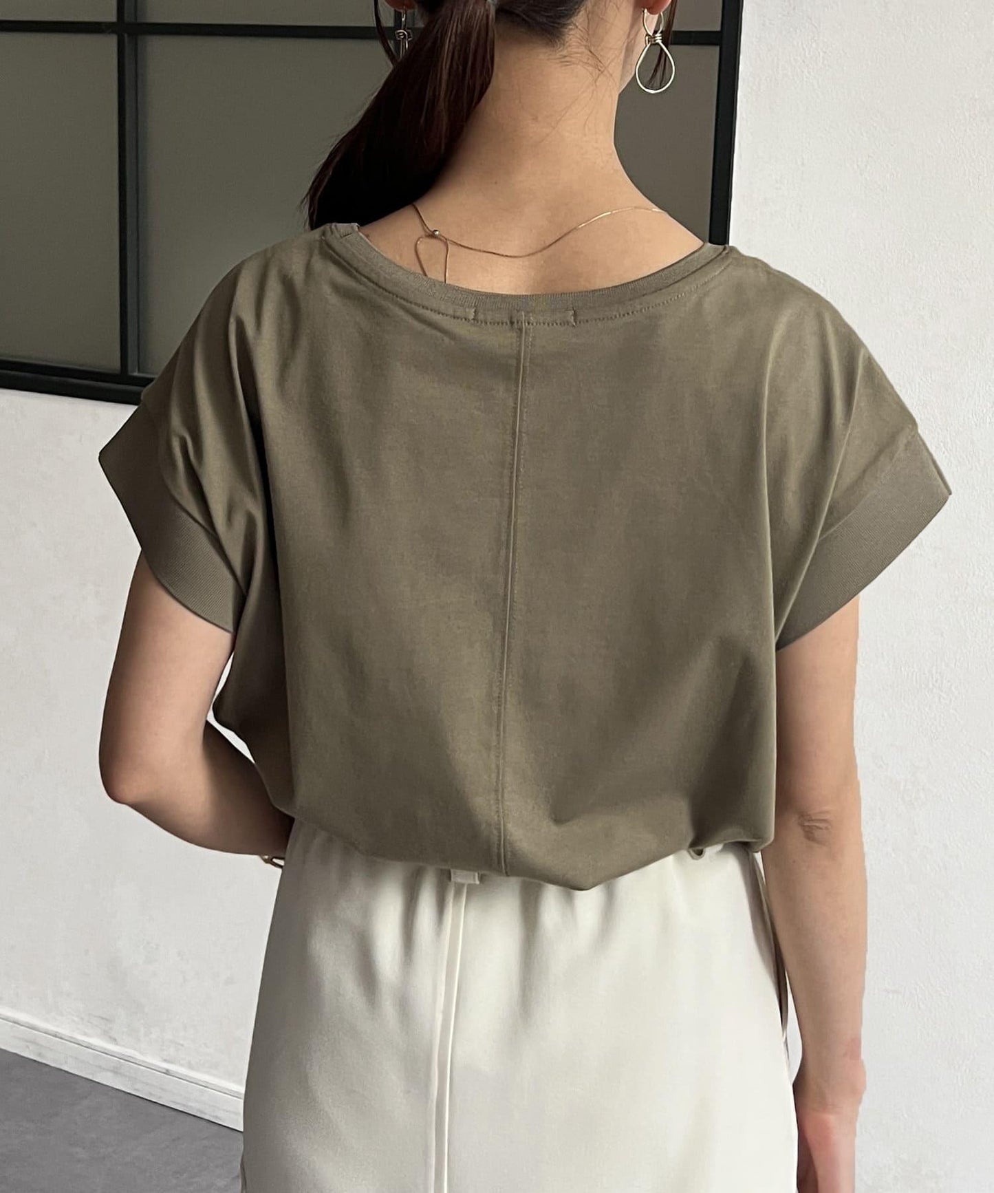 功能素材袖口織帶法式T-shirt