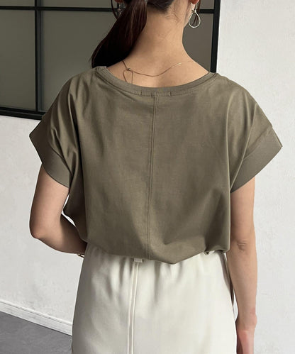 功能素材袖口織帶法式T-shirt