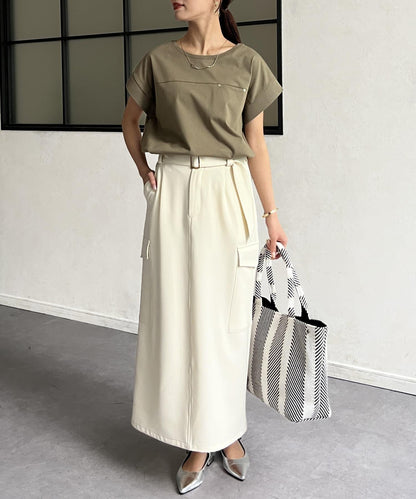 功能素材袖口織帶法式T-shirt