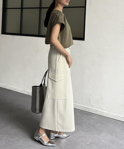 功能素材袖口織帶法式T-shirt