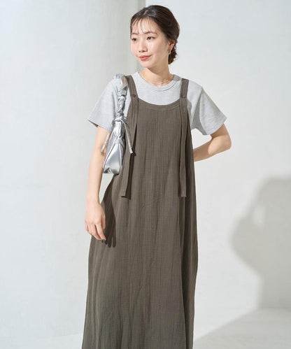 印度 雙層紗布 鈕釦 女士連衣裙