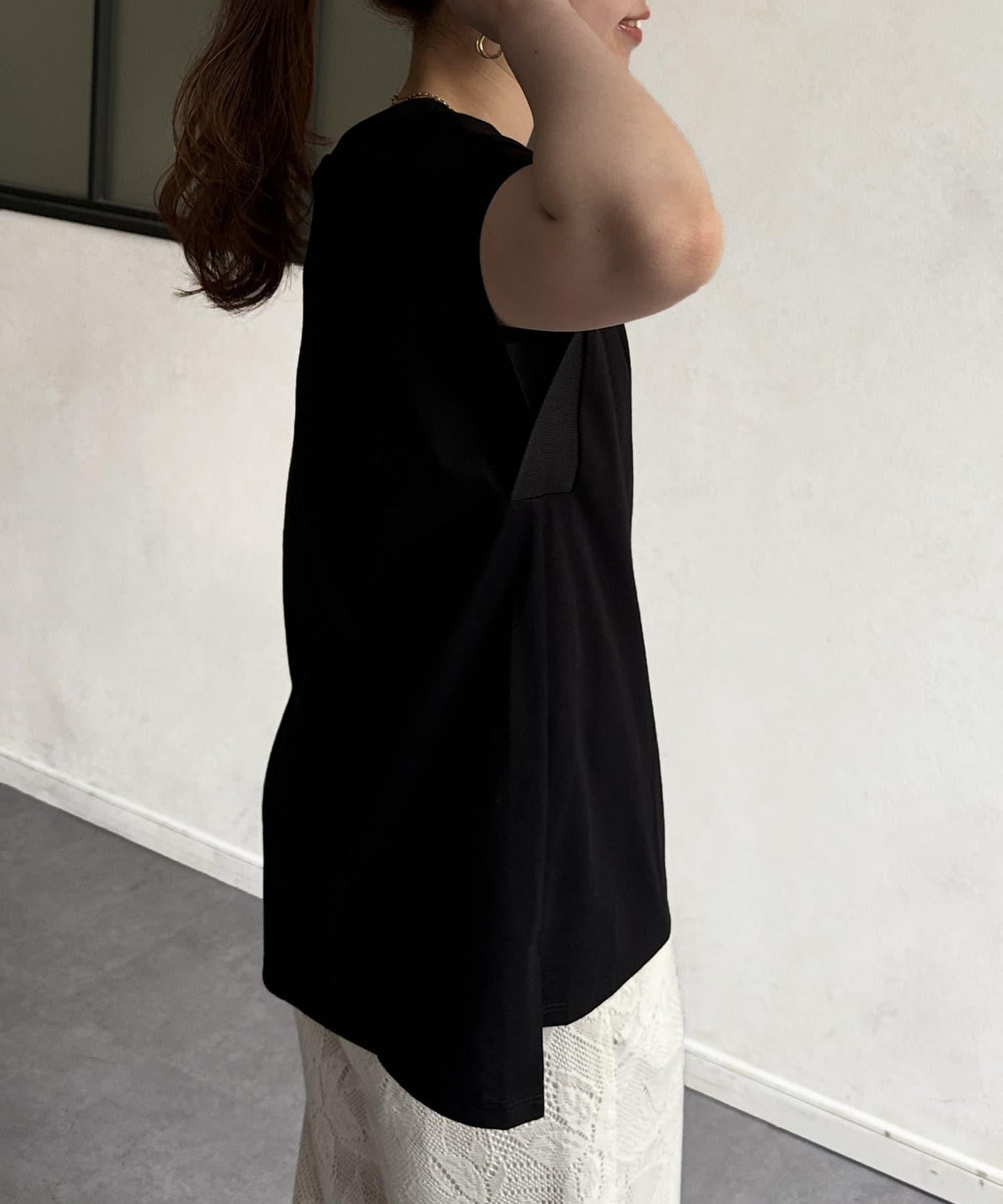 功能素材袖口織帶法式T-shirt