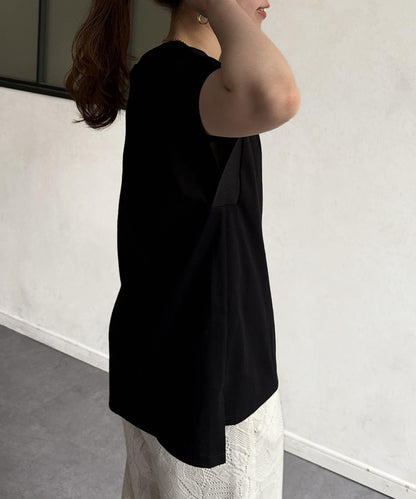 功能素材袖口織帶法式T-shirt