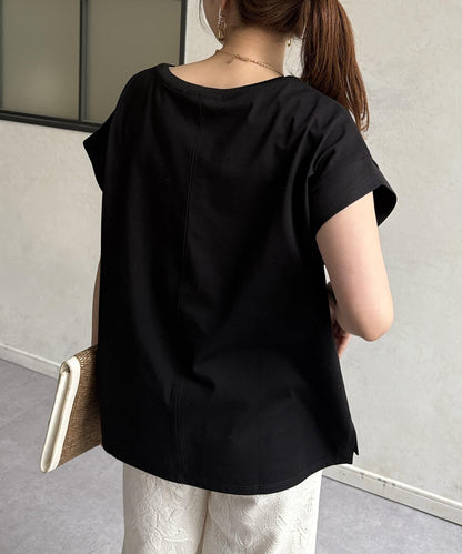 功能素材袖口織帶法式T-shirt